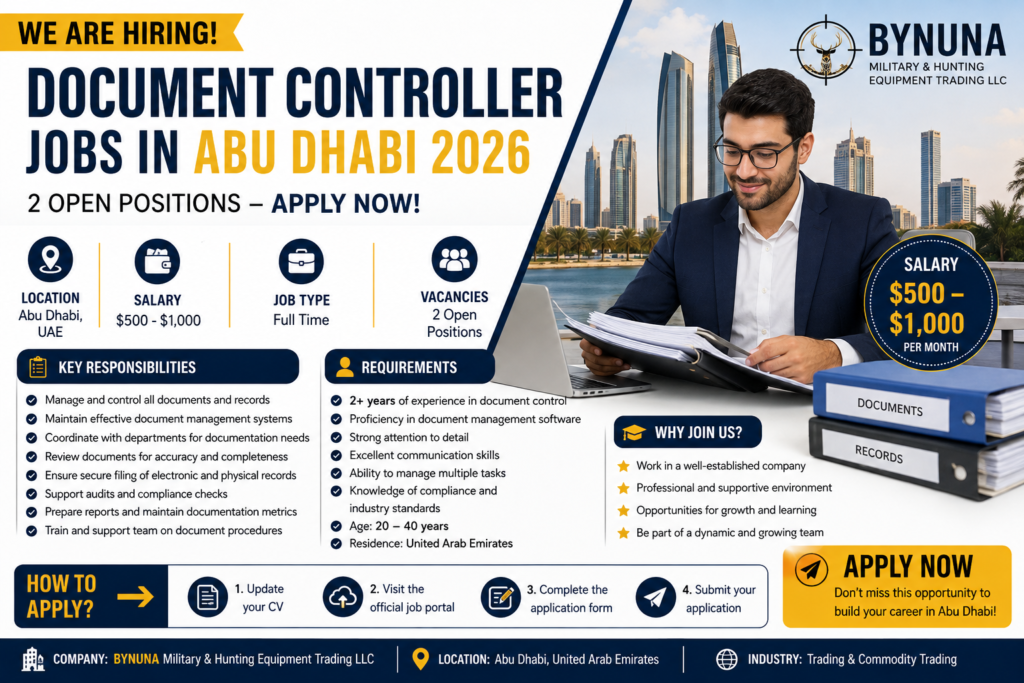Document Controller Jobs in Abu Dhabi 2026