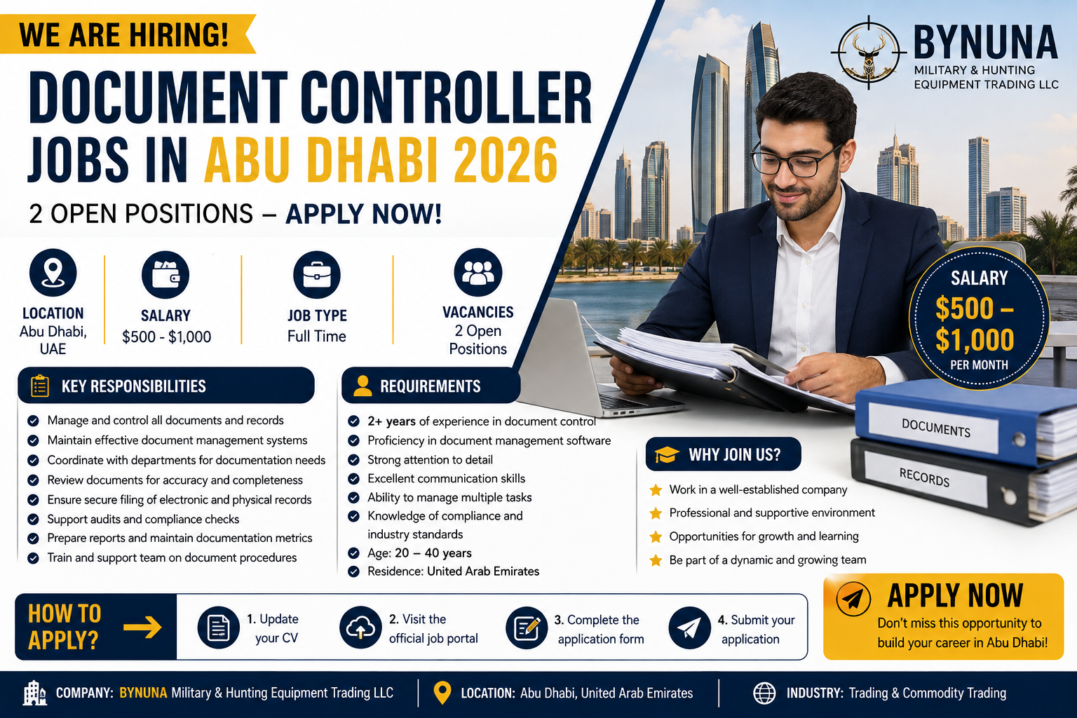 Document Controller Jobs in Abu Dhabi 2026